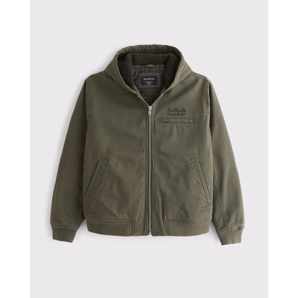 NEW ABERCROMBIE® WORKWEAR Hooded Bomber Ranch Jacket Men's‎ XL $160 MSRP